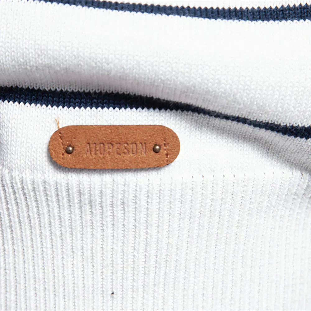 Adrien™ | Pull Rayé Marin