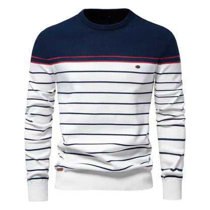 Adrien™ | Pull Rayé Marin