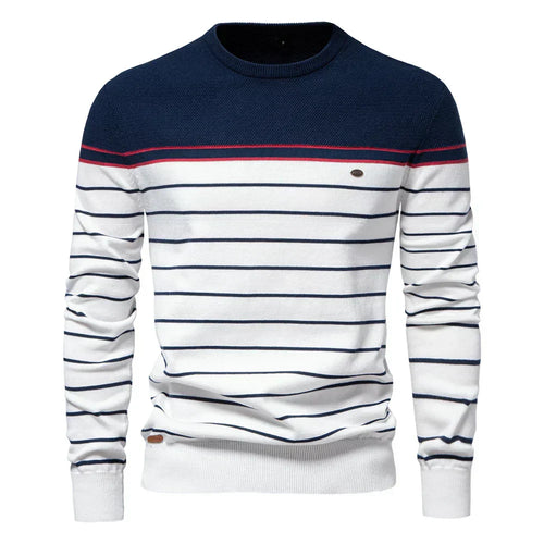 Adrien™ | Pull Rayé Marin